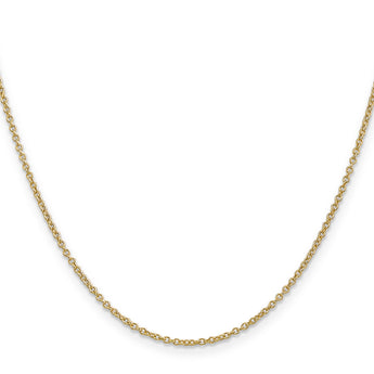14K Gold Women's Polished Cable Chain with Lobster Clasp - 22