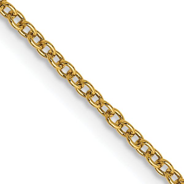 14K Gold Women's Polished Cable Chain with Lobster Clasp - 16