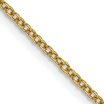 14K Gold Women's Polished Cable Chain with Lobster Clasp - 22