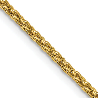 14K Gold Polished Wheat Chain Necklace with Lobster Clasp - 14