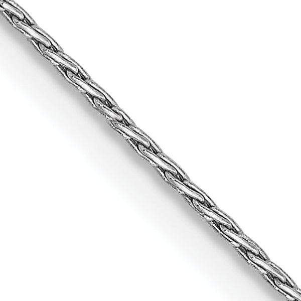14K White Gold Polished Wheat Chain Necklace with Lobster Clasp Elegant - 24