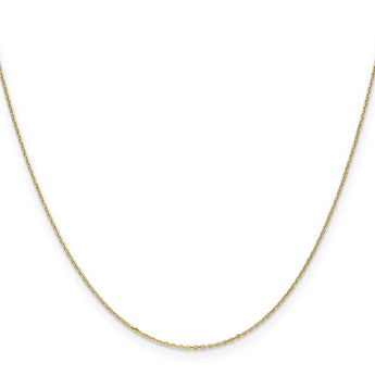 14K Gold Women's Diamond-Cut Cable Necklace with Polished Finish - 16