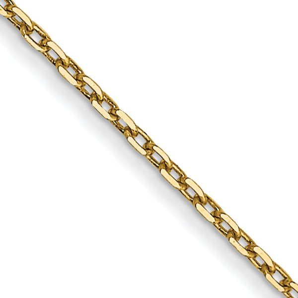 14K Gold Women's Diamond-Cut Cable Necklace with Polished Finish - 14