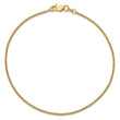 14K 9 inch 1.4mm Round Open Link Cable with Lobster Clasp Anklet