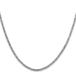 14K White Gold Byzantine Necklace with Polished Rhodium Finish - 16