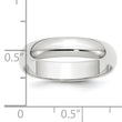 Platinum 5mm Half Round Wedding Band Size 4