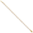 14k 6-7mm Round White Saltwater Akoya Cultured Pearl Bracelet
