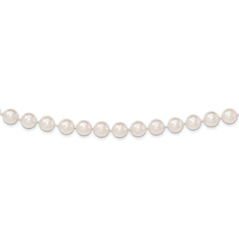14k 8-9mm White Round Akoya Saltwater Cultured Pearl 18 inch Necklace - Birthstone Company