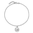 Sterling Silver Rhodium-Plated Textured Sand Dollar 9 inch with a 1 inch extention Anklet