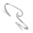 Sterling Silver Rhodium-plated Polished Wave Bangle