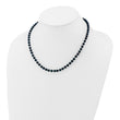 14k White Gold 5-6mm Black Round Akoya Saltwater Cultured Pearl 16 inch Necklace - Birthstone Company