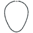 14k White Gold 5-6mm Black Round Akoya Saltwater Cultured Pearl 16 inch Necklace - Birthstone Company