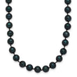 14k White Gold 5-6mm Black Round Akoya Saltwater Cultured Pearl 16 inch Necklace - Birthstone Company