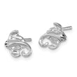 Sterling Silver Rhodium-plated Polished Cownose Stingray Post Earrings