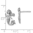 Sterling Silver Rhodium-Plated Antiqued Mermaid Earrings