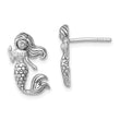 Sterling Silver Rhodium-Plated Antiqued Mermaid Earrings