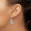 Sterling Silver Rhodium-Plated Polished CZ Compass Dangle Earrings - Birthstone Company