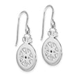 Sterling Silver Rhodium-Plated Polished CZ Compass Dangle Earrings - Birthstone Company