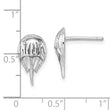 Sterling Silver Rhodium-plated Polished Horseshoe Crab Post Earrings