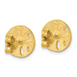 Sterling Silver Rhodium-plated Brushed and Polished Gold-tone Sand Dollar Post Earrings