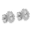 Sterling Silver Rhodium-Plated Polished Yellow Crystal Sun Post Earrings