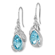 Sterling Silver Rhodium-Plated Polished CZ Mermaid Dangle Earrings - Birthstone Company