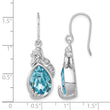 Sterling Silver Rhodium-Plated Polished CZ Mermaid Dangle Earrings - Birthstone Company
