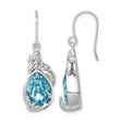 Sterling Silver Rhodium-Plated Polished CZ Mermaid Dangle Earrings - Birthstone Company