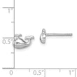 Sterling Silver Rhodium-Plated Polished Whale Post Earrings