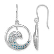 Sterling Silver Rhodium-Plated Polished CZ Wave Dangle Earrings - Birthstone Company