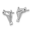 Sterling Silver Rhodium-plated Polished CZ Eye Sea Lion Post Earrings - Birthstone Company