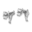 Sterling Silver Rhodium-plated Polished CZ Eye Sea Lion Post Earrings - Birthstone Company