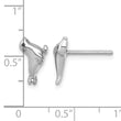 Sterling Silver Rhodium-plated Polished CZ Eye Sea Lion Post Earrings - Birthstone Company