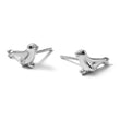 Sterling Silver Rhodium-plated Polished CZ Eye Sea Lion Post Earrings - Birthstone Company