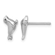 Sterling Silver Rhodium-plated Polished CZ Eye Sea Lion Post Earrings - Birthstone Company