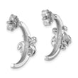 Sterling Silver Rhodium-plated Antiqued Crystal Turtle J-Hoop Earrings - Birthstone Company