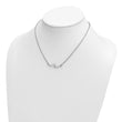Sterling Silver Rhodium-plated Polished Wave 16 inch with a 2 inch extention Necklace