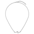Sterling Silver Rhodium-plated Polished Wave 16 inch with a 2 inch extention Necklace