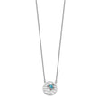 Sterling Silver Rhodium-plated Antiqued Crystal Sliding Turtle 15.5 inch with a 2 inch extention Necklace
