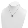 Sterling Silver Rhodium-plated Antiqued Crystal Sliding Turtle 15.5 inch with a 2 inch extention Necklace