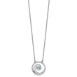 Sterling Silver Rhodium-plated Polished Crystal Wave 16 inch with a 2 inch extention Necklace
