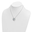 Sterling Silver Rhodium-plated Polished Crystal Wave 16 inch with a 2 inch extention Necklace