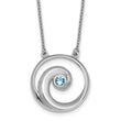 Sterling Silver Rhodium-plated Polished Crystal Wave 16 inch with a 2 inch extention Necklace