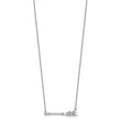 Sterling Silver Rhodium-Plated Polished & Antiqued Paddle 16 inch with a 2 inch extention Necklace