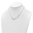 Sterling Silver Rhodium-Plated Polished Crystal Cayman Islands 16 inch with a 1 inch extention Necklace