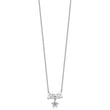 Sterling Silver Rhodium-plated Polished Crystal Starfish Beach 16 inch with a 2 inch extention Necklace