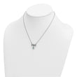 Sterling Silver Rhodium-plated Polished Crystal Starfish Beach 16 inch with a 2 inch extention Necklace