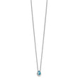 Sterling Silver Rhodium-Plated Polished Crystal Double Ocean Wave 16 inch with a 2 inch extention Necklace