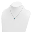 Sterling Silver Rhodium-Plated Polished Crystal Double Ocean Wave 16 inch with a 2 inch extention Necklace