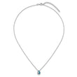 Sterling Silver Rhodium-Plated Polished Crystal Double Ocean Wave 16 inch with a 2 inch extention Necklace